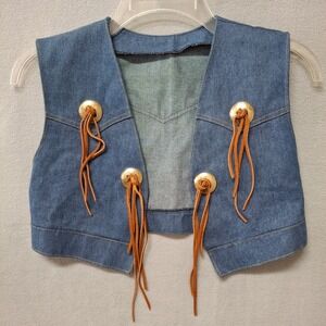Unbranded Boy's Small Blue Denim Vest‎ Western Cowboy Rodeo Theater Costume Play